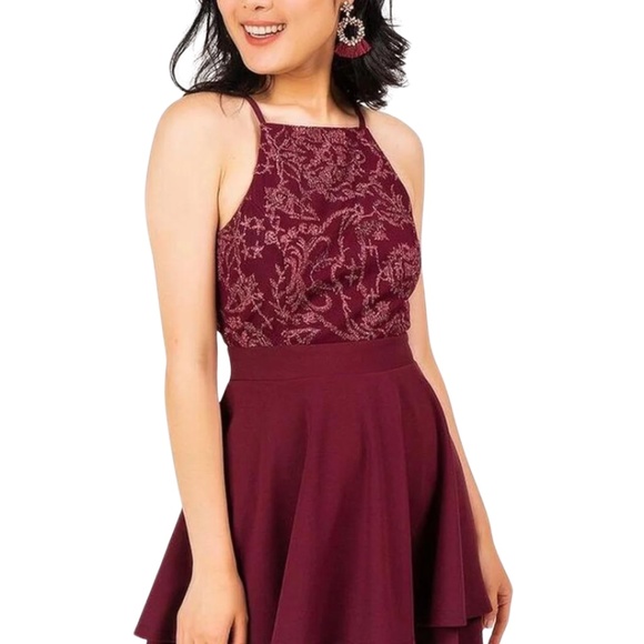 Francesca's Burgundy Dress‎ - Size Medium - Picture 10 of 11